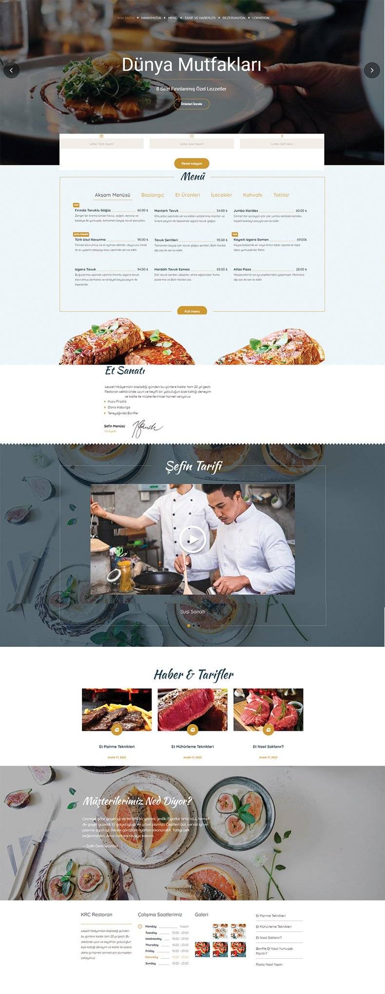 Restoran Web Sitesi Tasarımı
